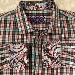 Robert Graham Flip Cuff Men’s Button Up Dress Shirt Striped